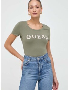 Guess t-shirt PONY HAIR női, zöld, W4RI45 J1314