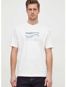Armani Exchange pamut póló bézs, férfi, nyomott mintás