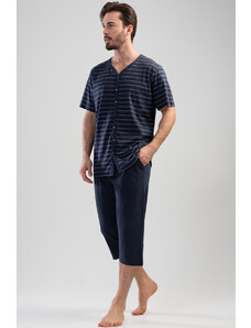 vienetta Extra méretű halásznadrágos gombos férfi pizsama