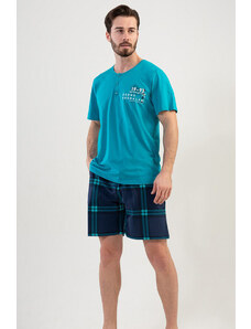 vienetta Extra méretű rövidnadrágos gombos férfi pizsama