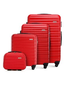 ABS bőröndszett bordázott Wittchen, piros, ABS
