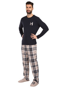 Férfi pizsama Tommy Hilfiger többszínű papuccsal, ajándékdobozban