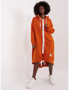 BASIC Sötétnarancssárga hosszú pulóver cipzárral PM-BL-8178.97P-dark orange
