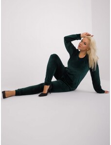 Fashionhunters Dark green velvet set by Jeanne