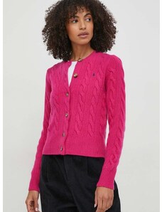 Polo Ralph Lauren gyapjú kardigán rózsaszín