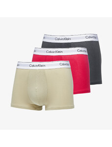 Boxeralsó Calvin Klein Modern Cotton Stretch Trunk 3-Pack Virtual Red/ Iron Gate/ Eucalyptus
