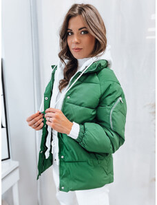 BASIC Zöld steppelt kabát textil kapucnival SPACE TY4069