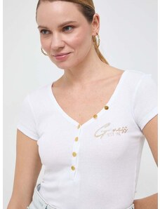 Guess t-shirt HENLEY OLYMPIA női, fehér, W4RP47 K1814