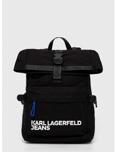Karl Lagerfeld Jeans hátizsák fekete, nagy, nyomott mintás