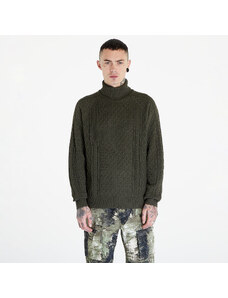 Férfi pulcsi Nike Life Men's Cable Knit Turtleneck Sweater Cargo Khaki