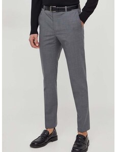 Calvin Klein gyapjú nadrág szürke, egyenes