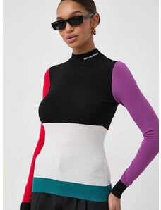 Karl Lagerfeld pulóver könnyű, női, félgarbó nyakú