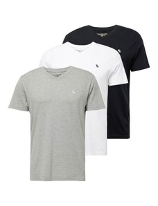 Abercrombie & Fitch Póló szürke / fekete / fehér