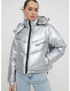 Karl Lagerfeld Jeans rövid kabát női, ezüst, téli
