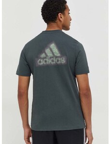 adidas pamut póló zöld, férfi, nyomott mintás, IN6227