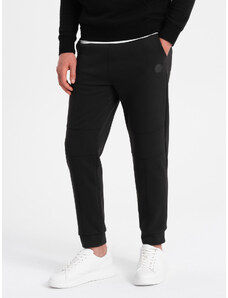Ombre Men's sweatpants with stitching on the legs - black