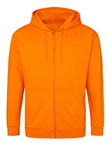 Férfi pulóver, Just Hoods AWJH050, cipzáros kapucnis, Orange Crush-2XL