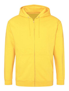 Férfi pulóver, Just Hoods AWJH050, cipzáros kapucnis, Sun Yellow-2XL