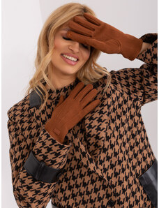 Fashionhunters Light brown insulated women's gloves
