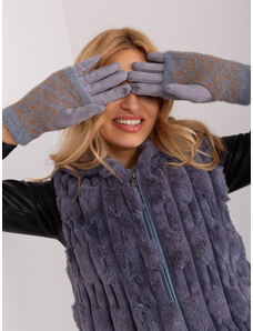 Fashionhunters Grey touch gloves with coating