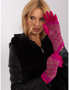 Fashionhunters Fuchsia winter gloves with cover