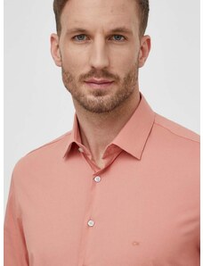 Calvin Klein ing férfi, galléros, rózsaszín, slim