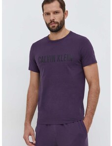 Calvin Klein Underwear pamut pizsama felső szürke, nyomott mintás