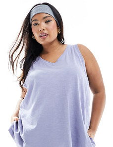 Madewell Plus v neck tank top in dusty blue