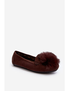 Kesi Women's loafers with brown Novas fur