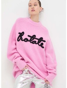 Rotate gyapjú pulóver meleg, női, rózsaszín