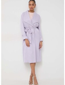 Twinset kabát női, lila, átmeneti, kétsoros gombolású
