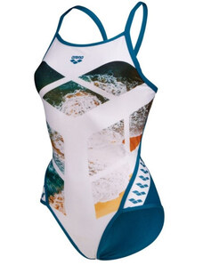 Arena planet swimsuit super fly back white/blue cosmo l - uk36