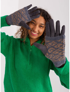 Fashionhunters Dark grey gloves with touch function