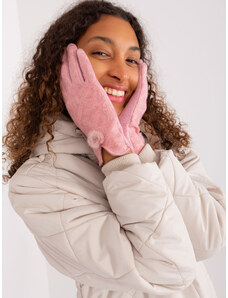 Fashionhunters Light pink winter gloves with insulation