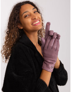 Fashionhunters Purple winter gloves with lining