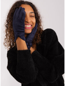 Fashionhunters Navy blue elegant gloves with insulation