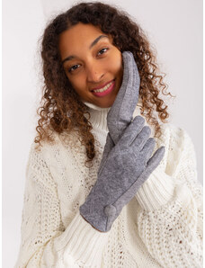 Fashionhunters Dark grey knitted women's gloves