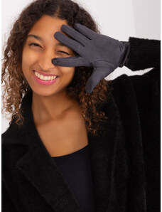 Fashionhunters Dark grey gloves with touch function