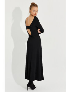 Cool & Sexy női fekete hátsó részletes Camisole midi ruha