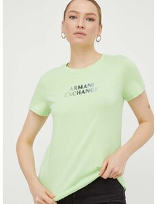 Armani Exchange pamut póló női, zöld