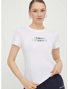 Armani Exchange pamut póló női, fehér