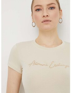 Armani Exchange t-shirt női, bézs