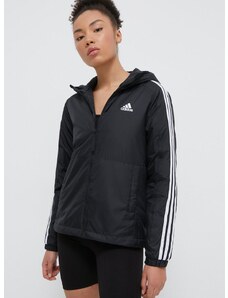 adidas rövid kabát női, fekete, átmeneti, IN3288
