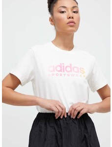 adidas pamut póló női, bézs, IR5890