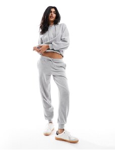 Pull&Bear soft touch ribbed jogger co-ord in grey