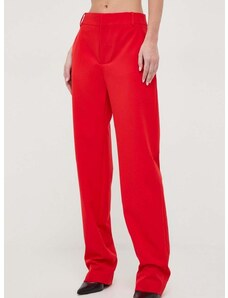Moschino Jeans nadrág női, piros, magas derekú egyenes