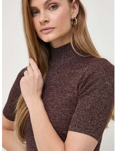 Max Mara Leisure pulóver könnyű, női, barna, garbónyakú
