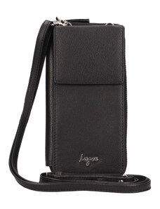 Női bőr pénztárca-kézitáska mobiltelefonhoz Lagen Alexa - fekete