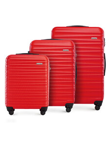 ABS bőröndszett bordázott Wittchen, piros, ABS