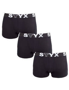 3PACK gyermek boxeralsó Styx sport gumi fekete